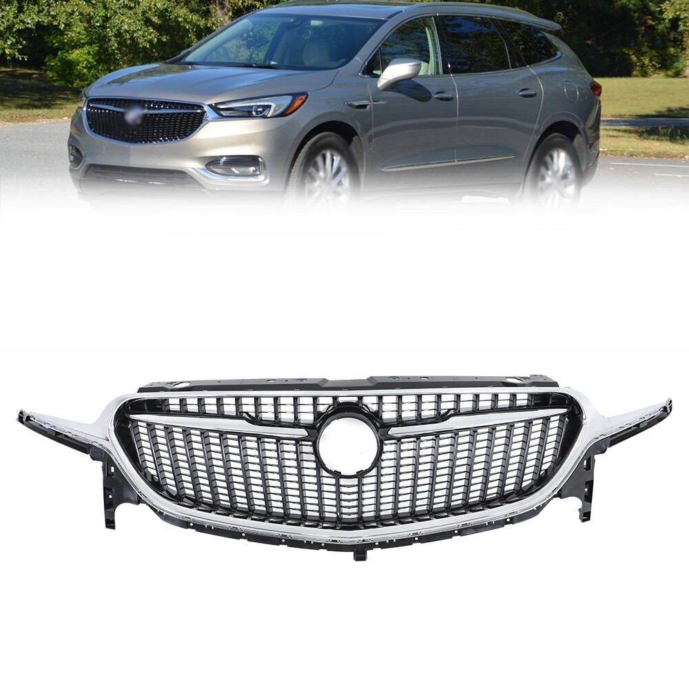 Front Upper Mesh Grille Centre Black Chrome For Buick Enclave 2018-2021 84739632