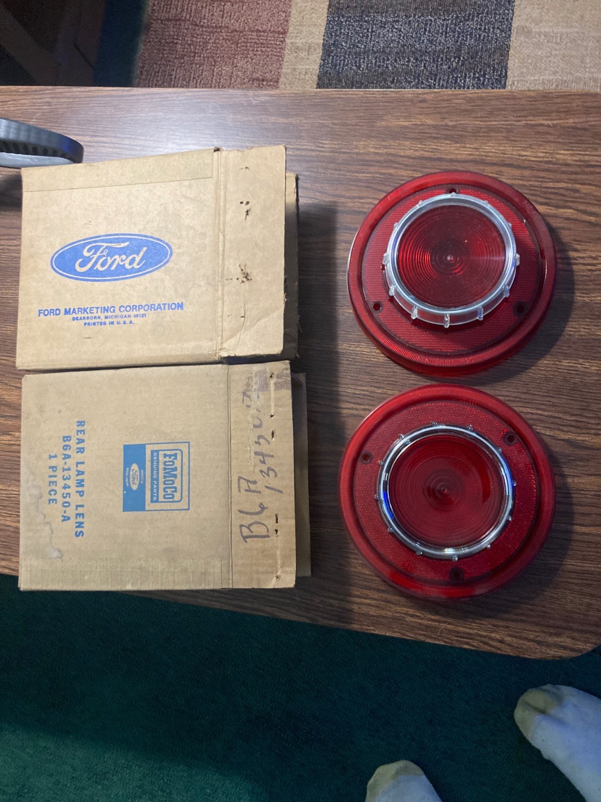NOS PAIR OF REAR LAMP TAIL LIGHT LENS IN THE ORIGINAL BOXES - B6A-13450-A