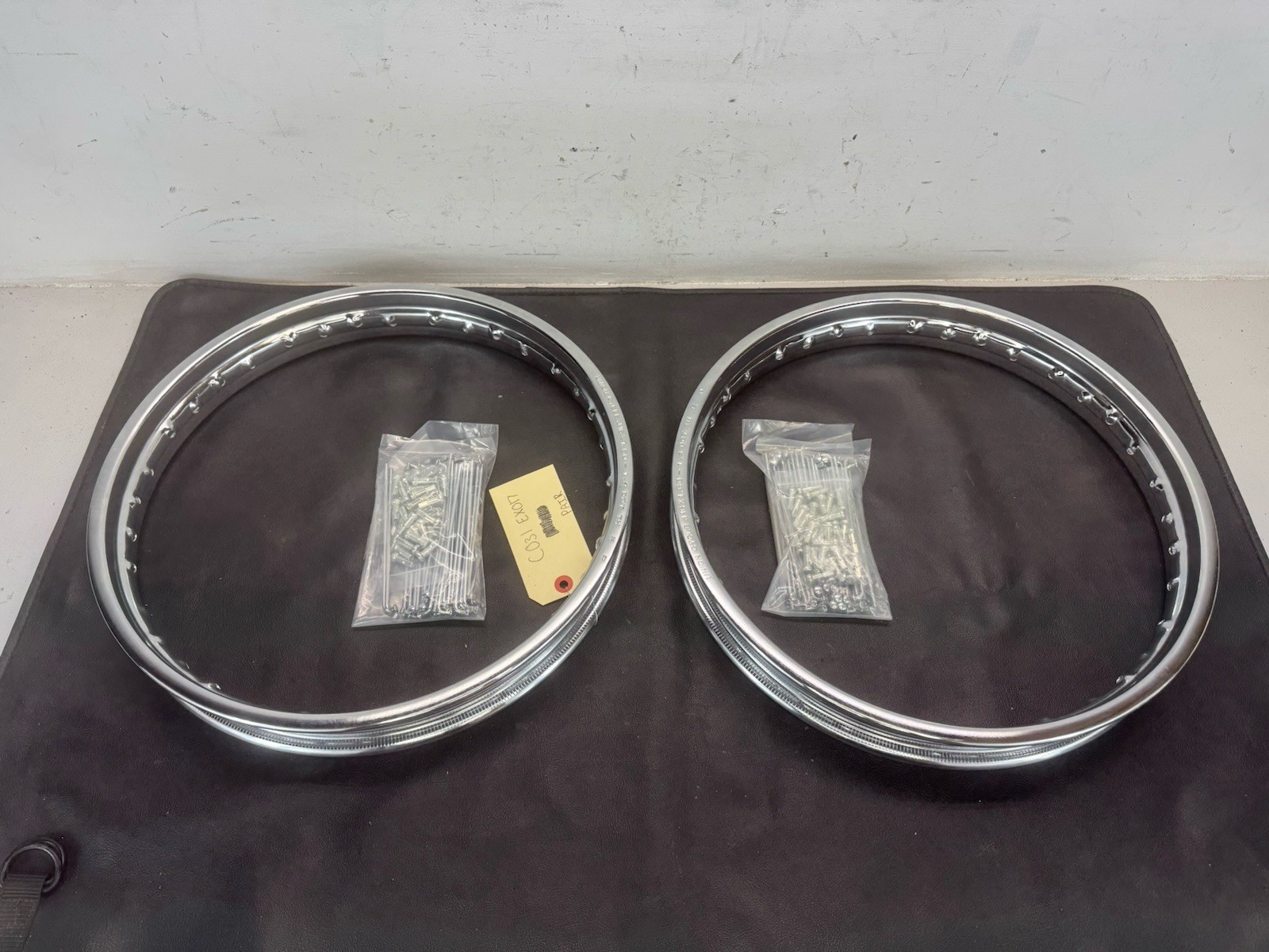 1960-1969 Honda Dream Front And Rear Wheel Rims With Chrome Spoke Set 
