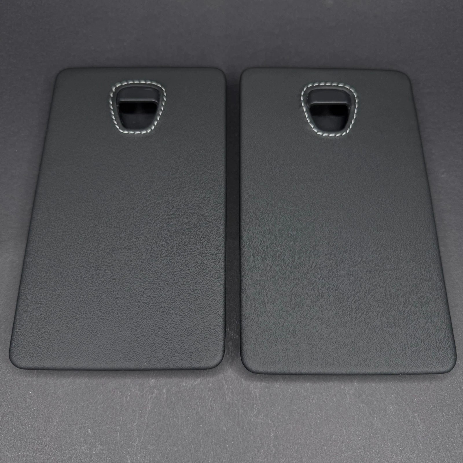 PORSCHE 911 991 991.2 718 981 CXX BLACK LEATHER & GRAY STITCHING FUSE BOX COVERS PORSCHE 911 991 991.2 718 981 CXX BLACK LEATHER & GRAY STITCHING FUSE BOX COVERS