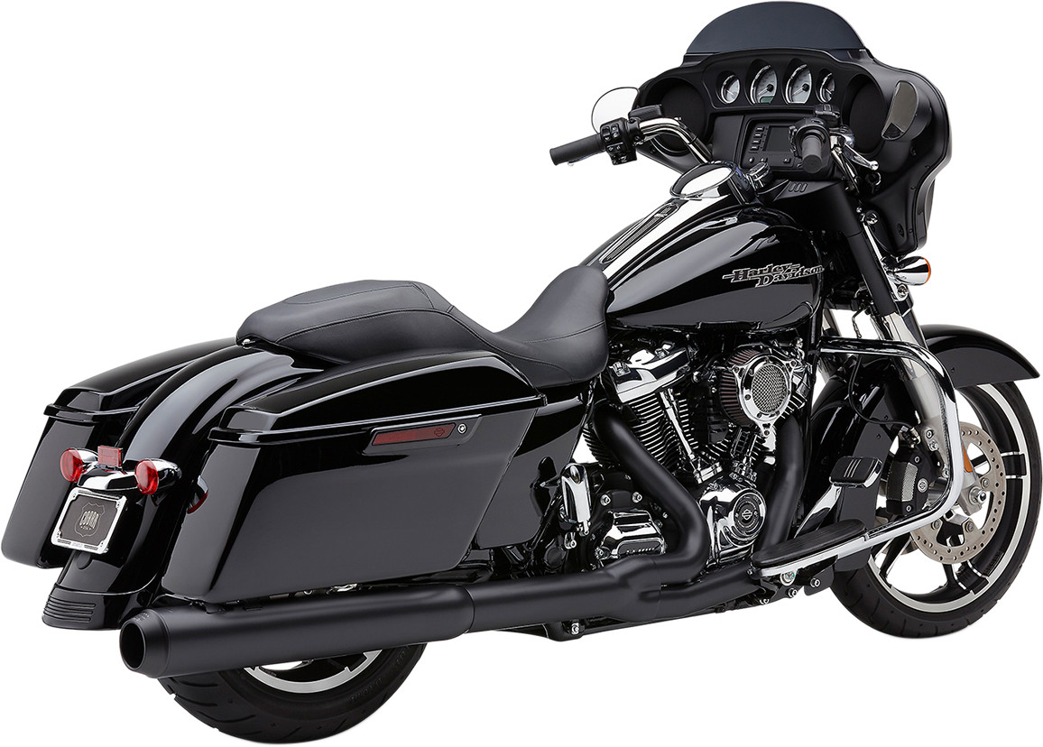 Cobra Powr-Flo 2:1 Black Exhaust System 6451RB 17-21 Harley FL FLHTPI
