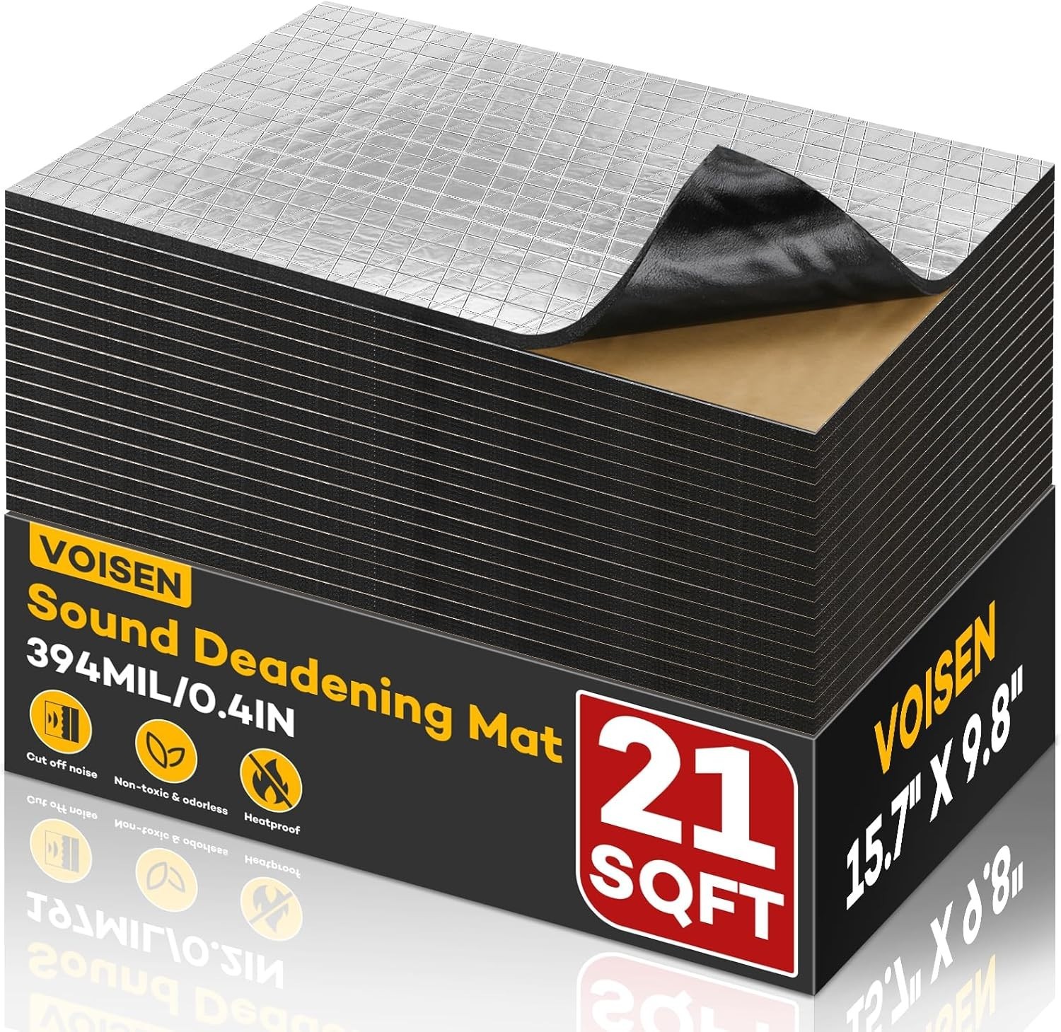 VOISEN Sound Deading Material For Cars 394 mil(10mm) Sound Deadening Foil
