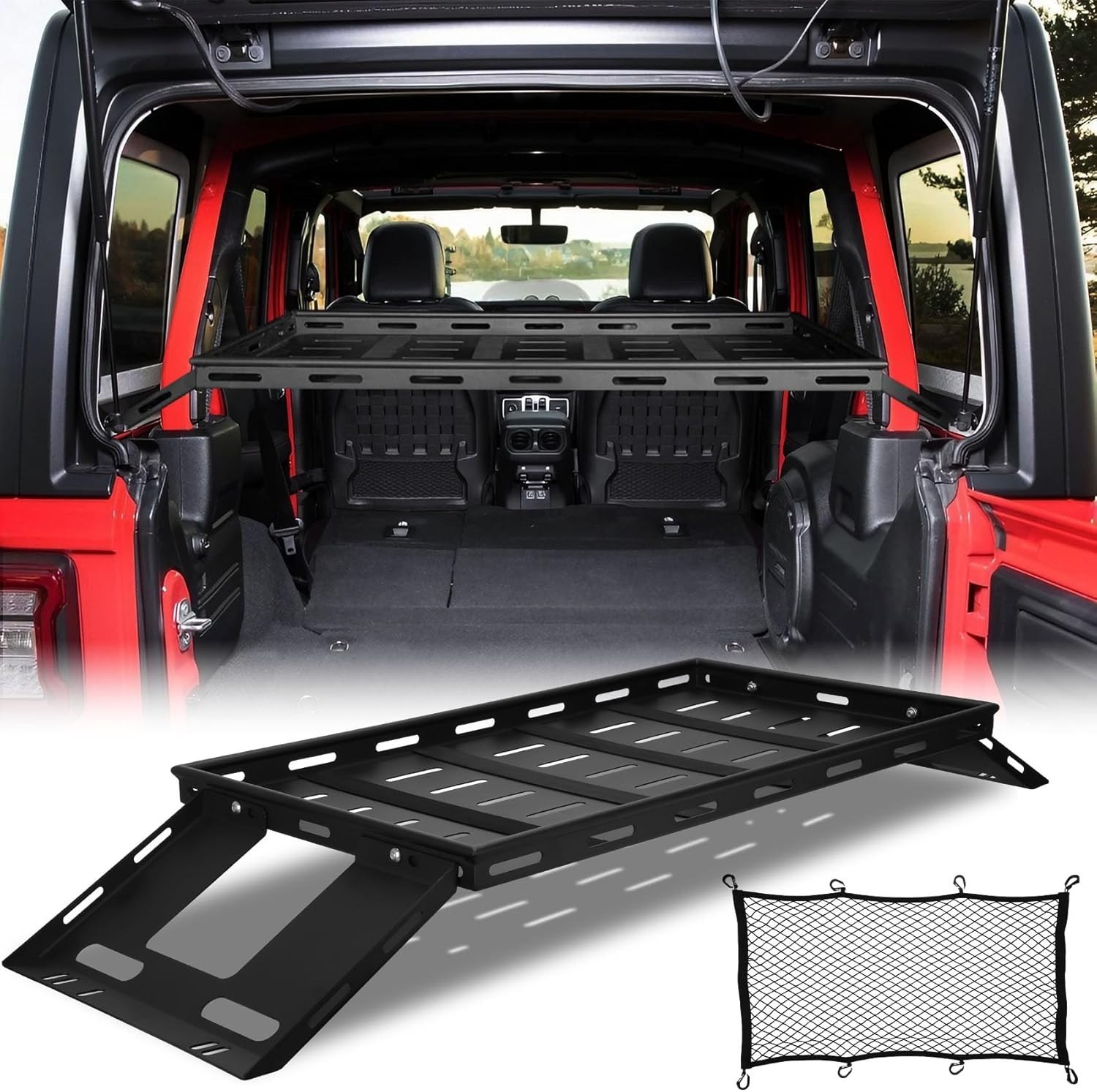 Jeep Wrangler JK JL Interior Rear Trunk Cargo Rack Basket Tray Jeep Wrangler JK JL Interior Rear Trunk Cargo Rack Basket Tray