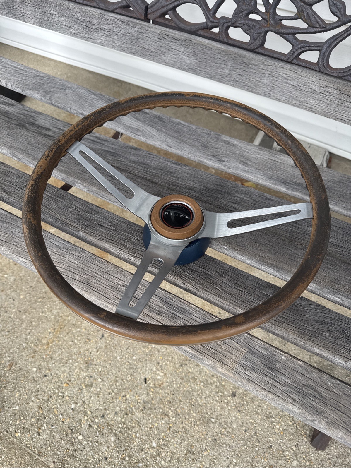 1968-1977 OEM Buick Skylark GS GSX Comfort Grip Steering Wheel Horn Button Brown 1968-1977 OEM Buick Skylark GS GSX Comfort Grip Steering Wheel Horn Button Brown