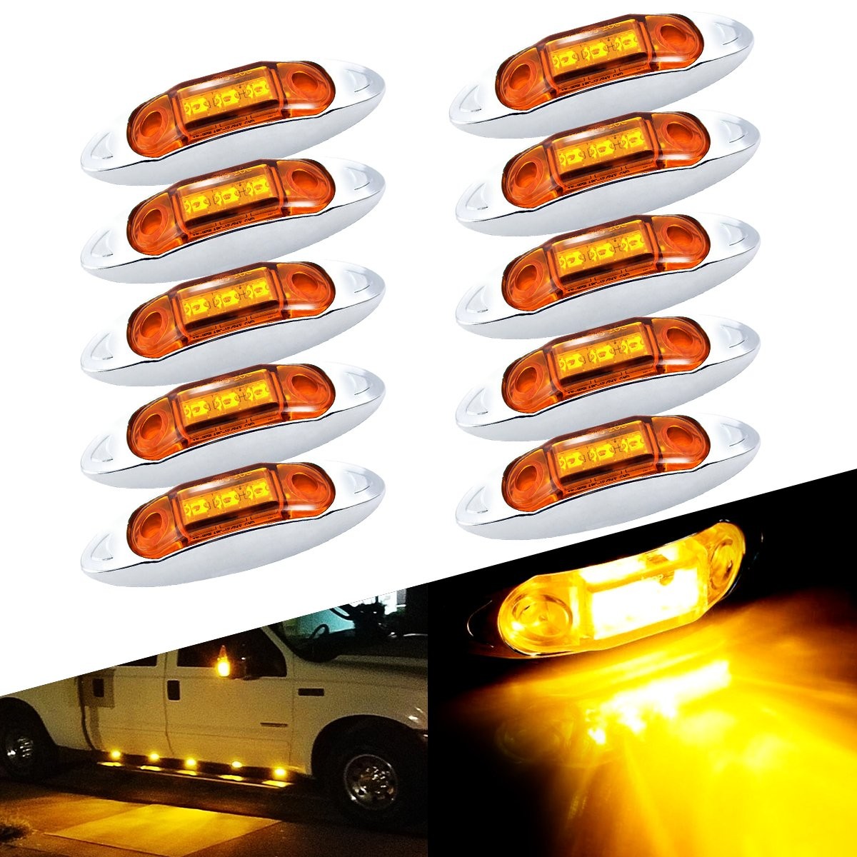 10-50Pcs Amber Red light Side Marker Lights Truck Trailer Turn Light Signal USA