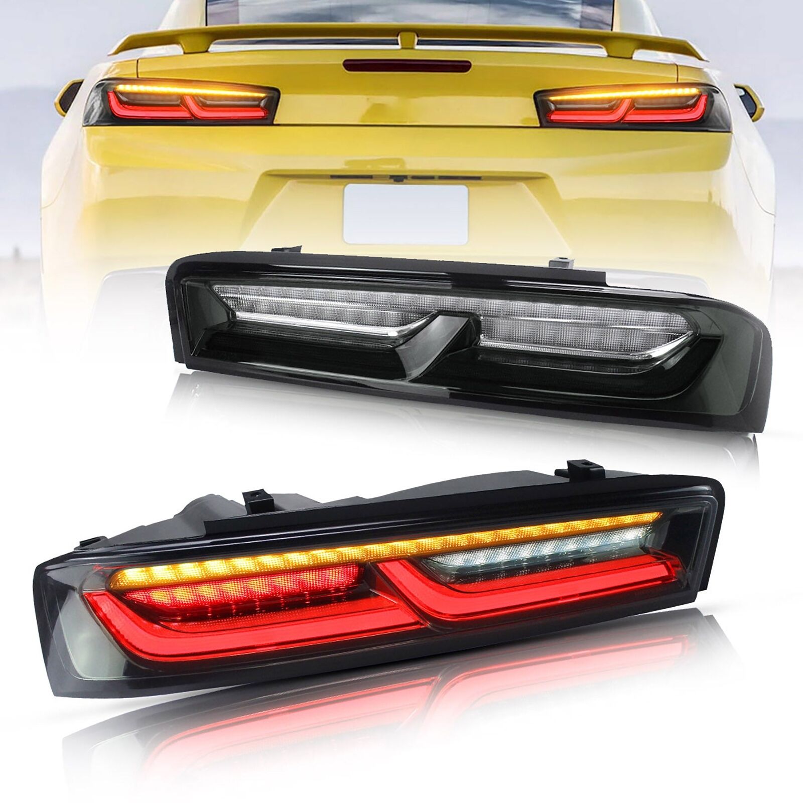 VLAND LED Tail Lights For 2016-2018 Chevrolet Chevy Camaro W/Sequential Signal