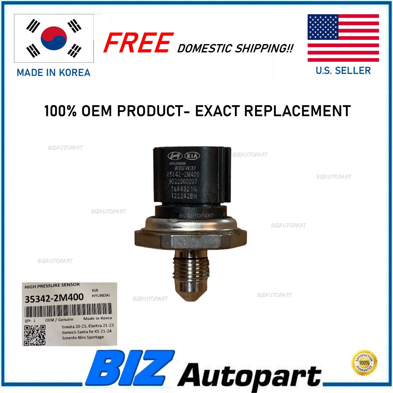 OEM High Pressure Sensor for 2020-25 Hyundai 2021-25 Kia 1.6 2.0 2.5 35342-2M400 OEM High Pressure Sensor for 2020-25 Hyundai 2021-25 Kia 1.6 2.0 2.5 35342-2M400