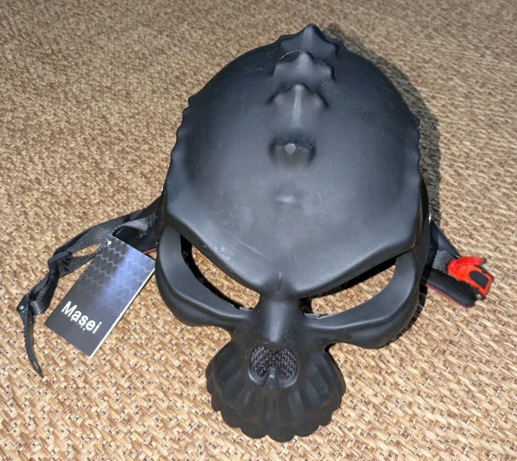 Masei Skeleton Motorcycle Skull Half-Face Helmet & Visor Hardcore Extra Large XL