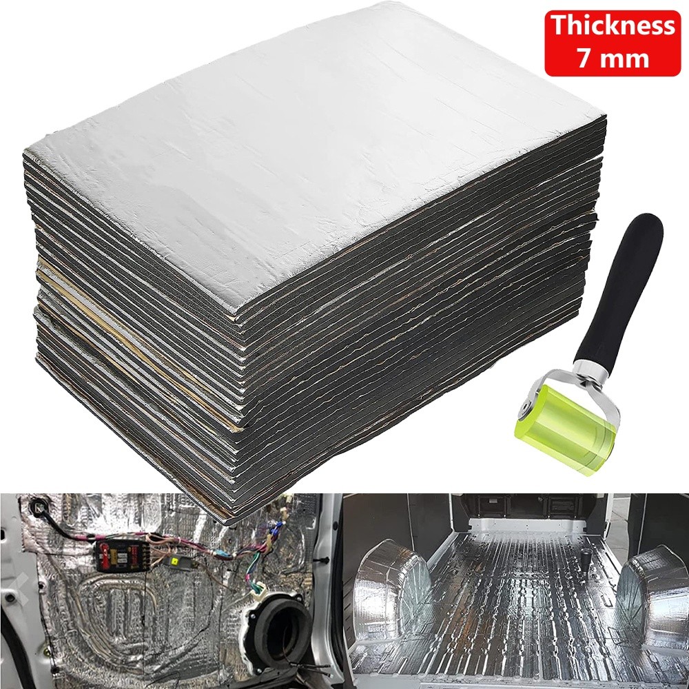40 Pack 7mm Self-adhesive Fireproof Sound Deadener Heat Insulation Mat For Car