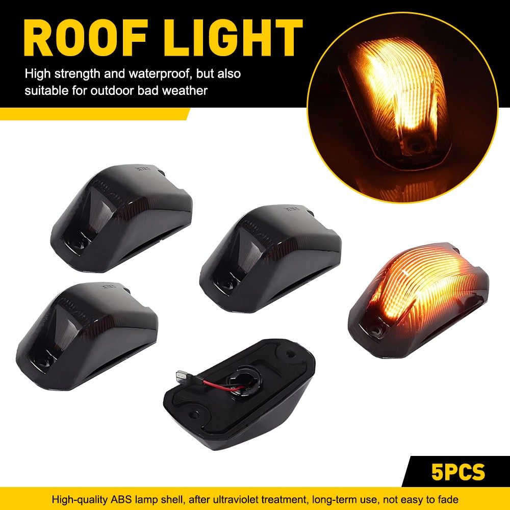 5pcs Smoked Lens Roof Cab Marker Lights Set For 2014-2023 RAM Dodge Promaster