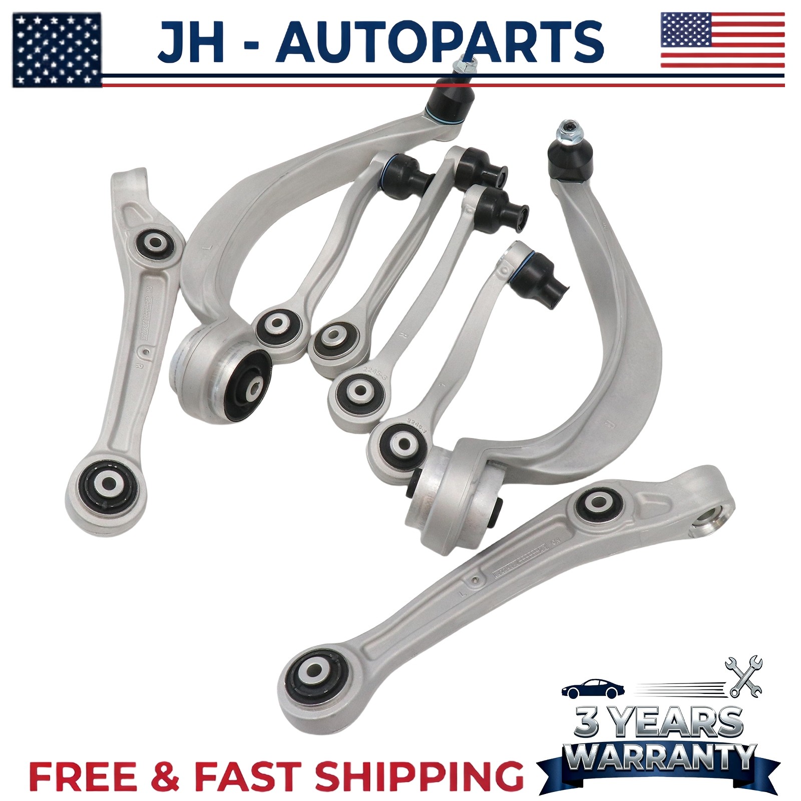 Front Suspension Control Arms and Ball Joints Kit For Audi A8 Quattro S8 2011-18