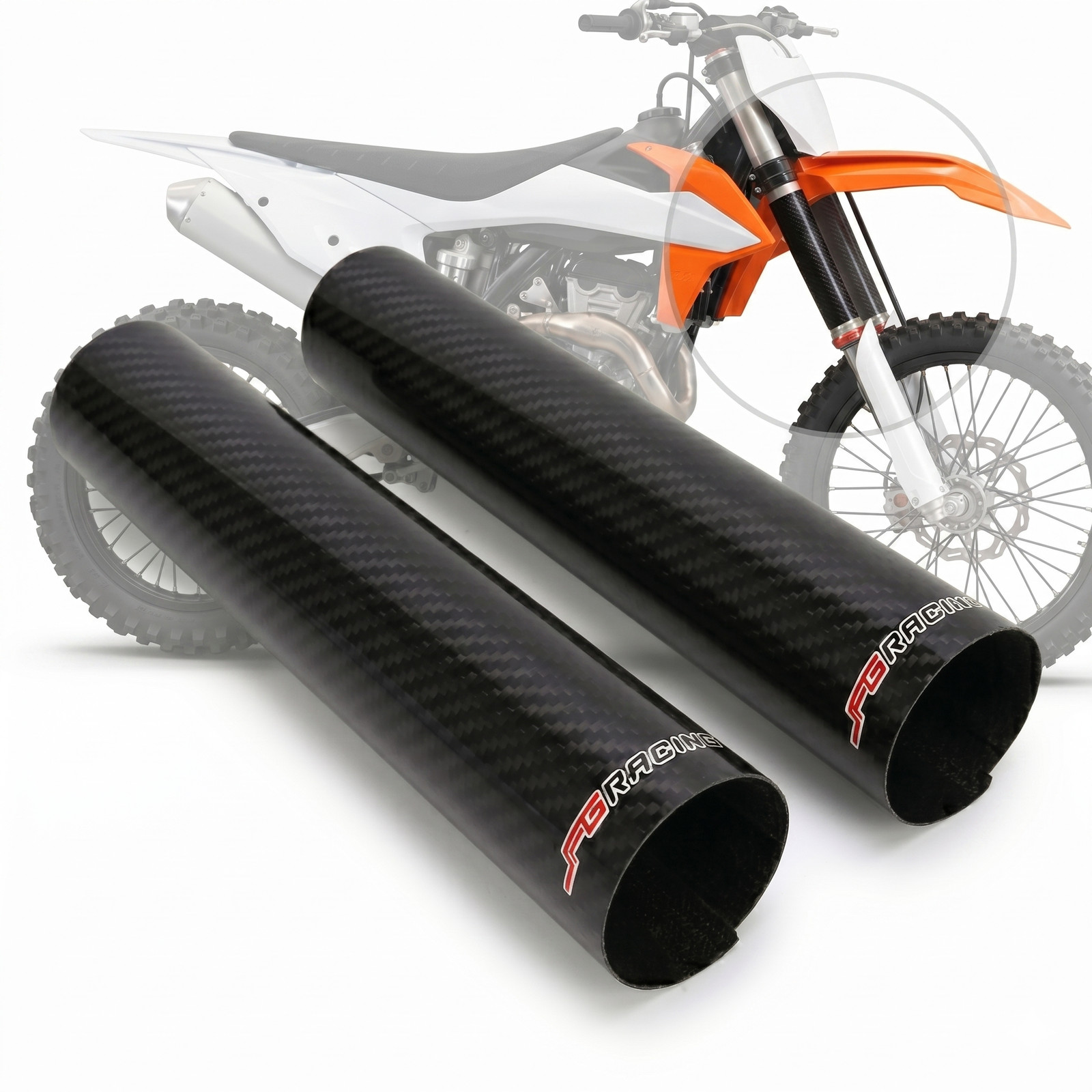 140-260mm Front Fork Shock Guard Covers Carbon Fiber for Dirt Bike Pit Bike Pair 140-260mm Front Fork Shock Guard Covers Carbon Fiber for Dirt Bike Pit Bike Pair