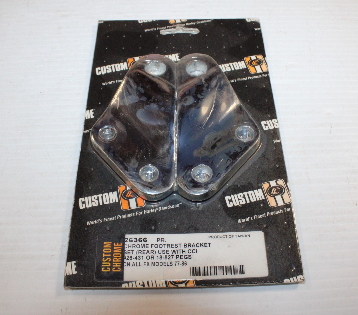1977-86 Harley-Davidson FX Super-Glide CHROME Footrest Peg Brackets NEW
