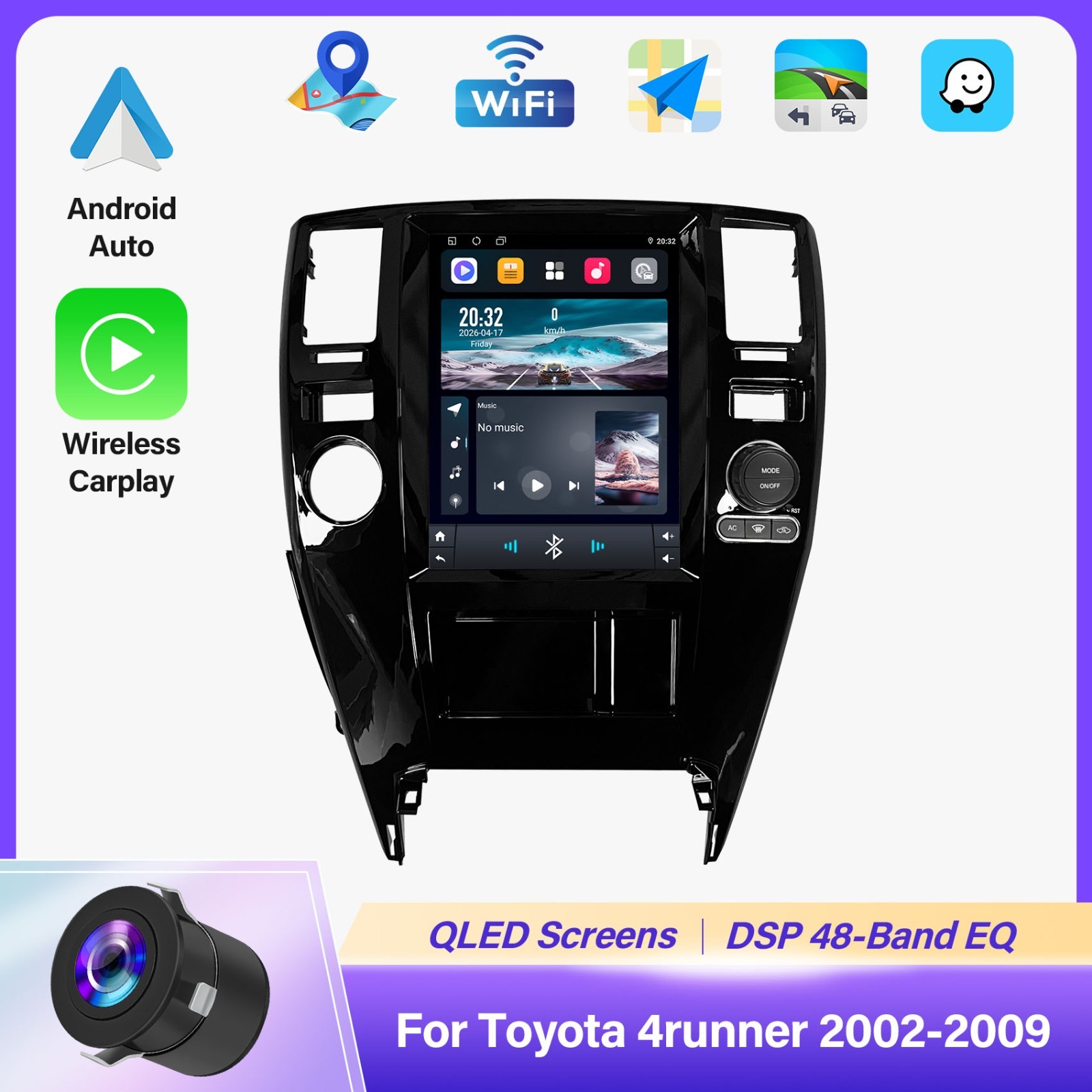 For 2003-2009 Toyota 4runner Carplay Car Stereo Radio Android 15 Navi GPS WIFI