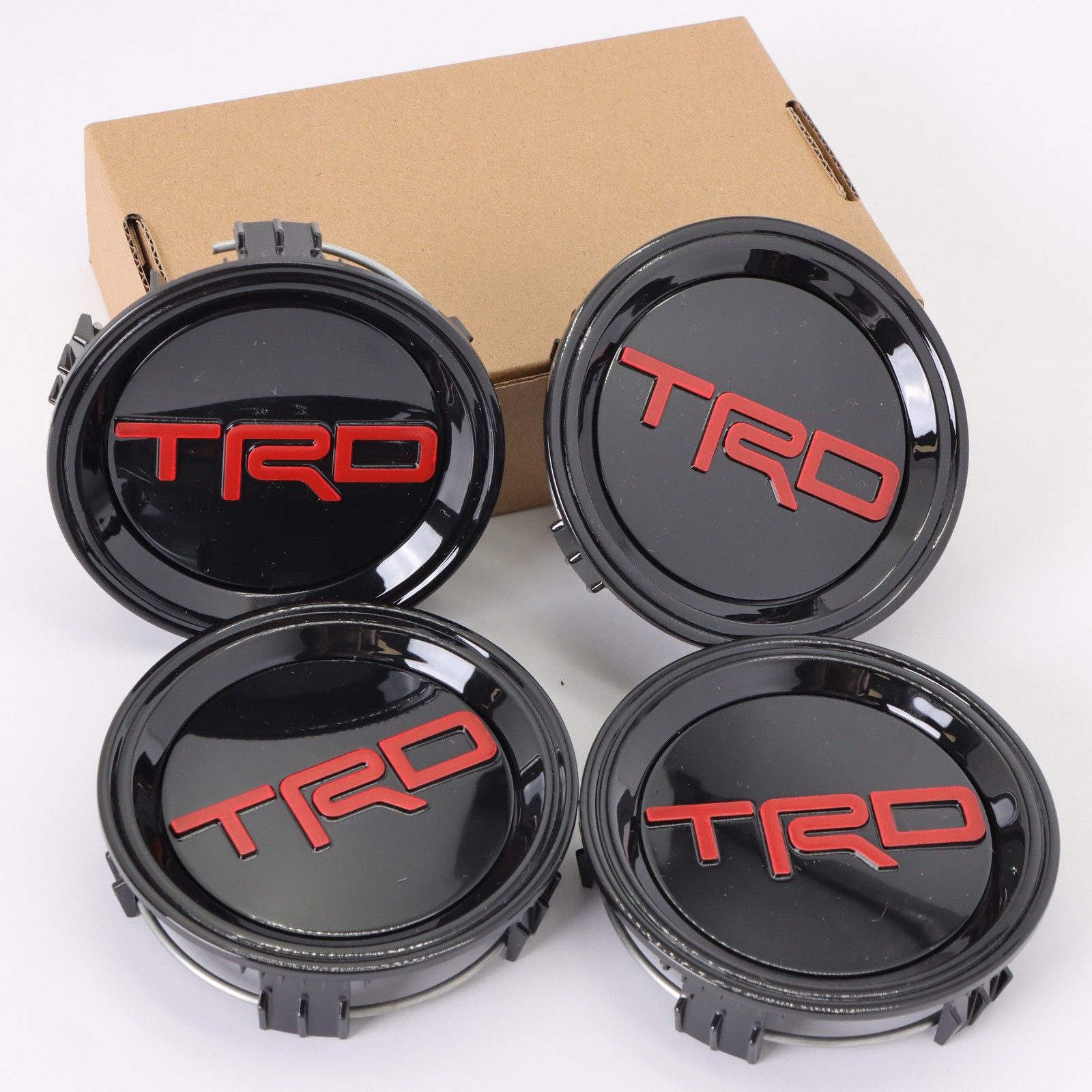 84mm Wheel hub center caps Black & Red for Tacoma Tundra Sequoia TRD CAP 4pcs