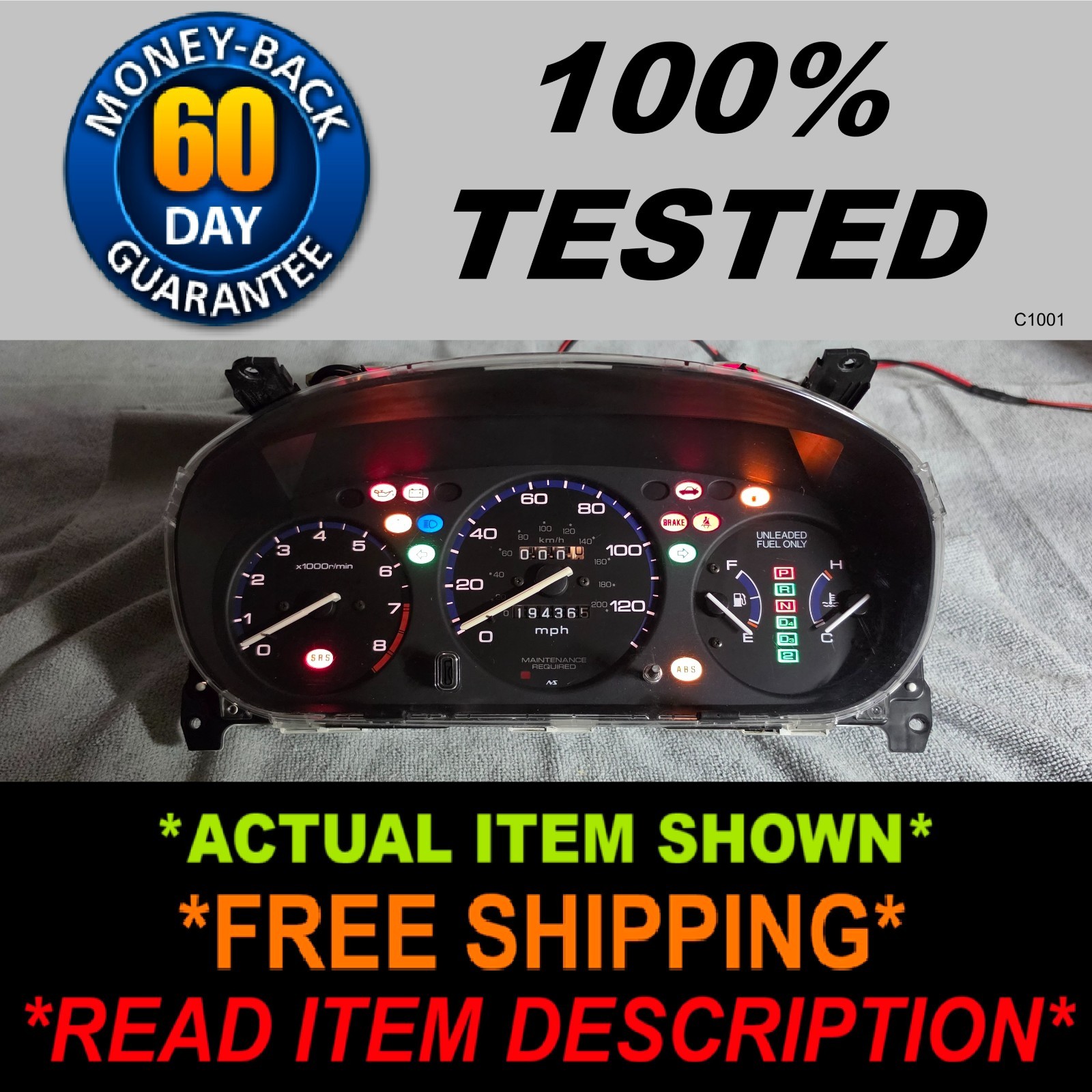 1996-2000 Honda Civic EJ Gauge Cluster