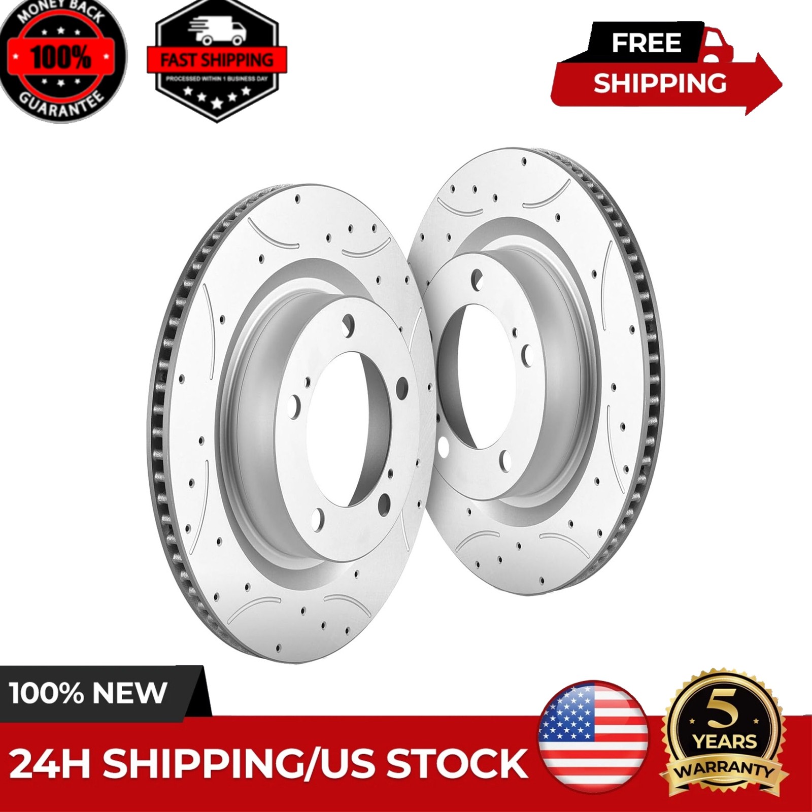 Front Left & Right Brake Rotors For 2007-16 2017 Wrangler 2018  Jeep Wrangler JK