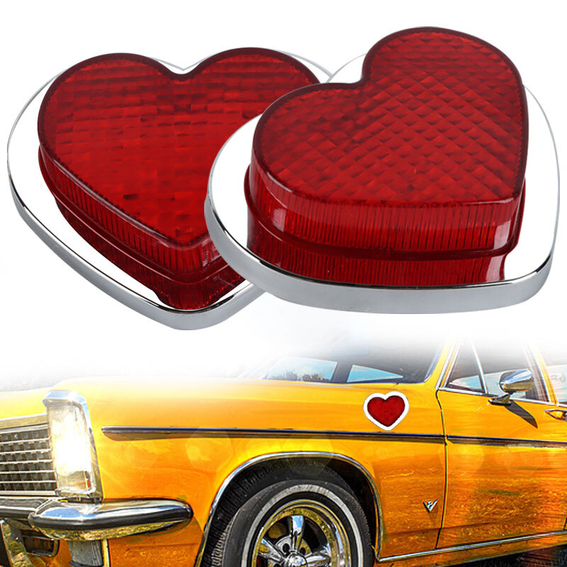 2PCS Red Heart Shaped Side Marker / Accessory / LED Light Turn Signal Universal 2PCS Red Heart Shaped Side Marker / Accessory / LED Light Turn Signal Universal