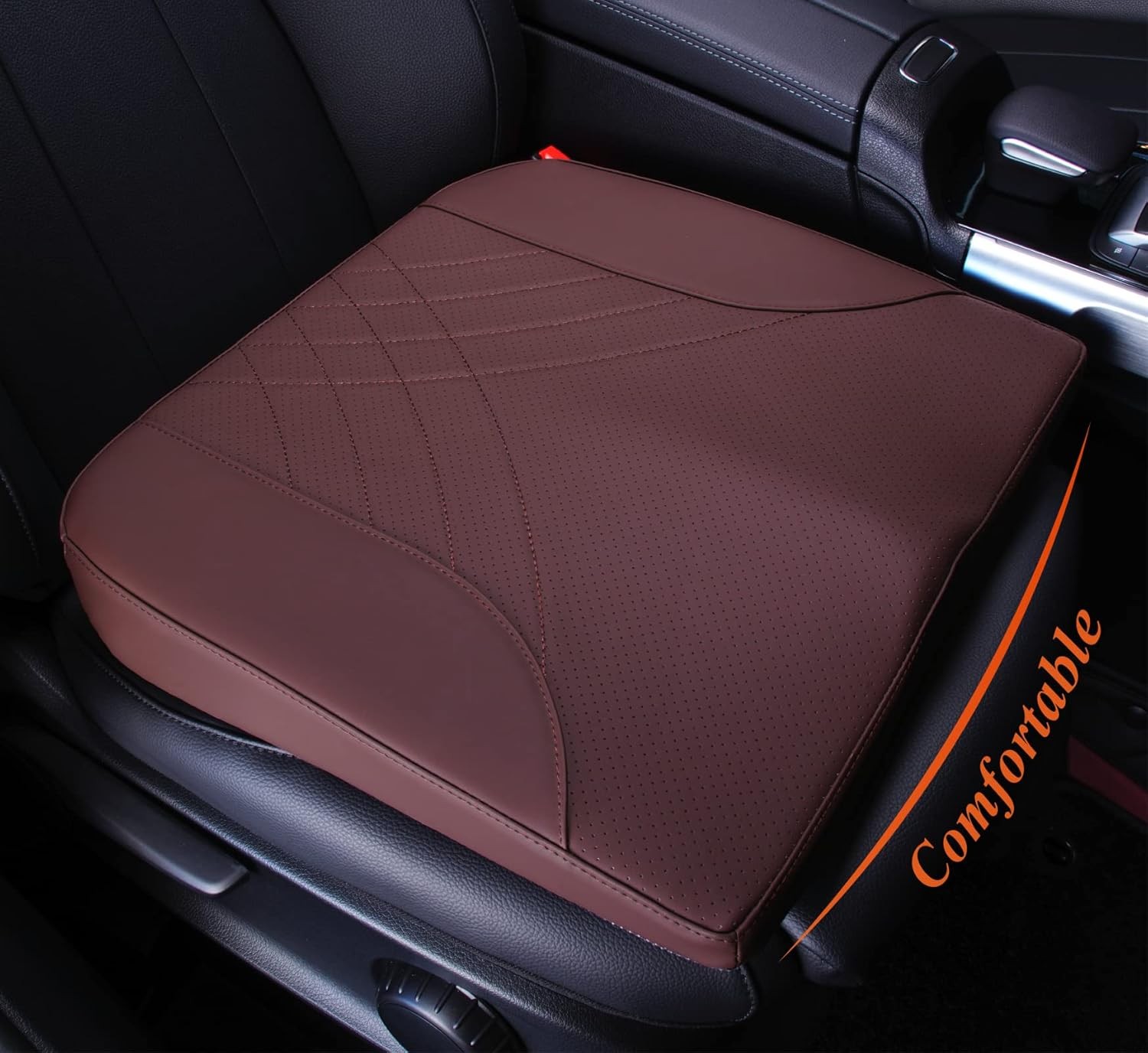 kingphenix Premium Car Seat Cushion, Memory Foam Driver Leather, Brown kingphenix Premium Car Seat Cushion, Memory Foam Driver Leather, Brown
