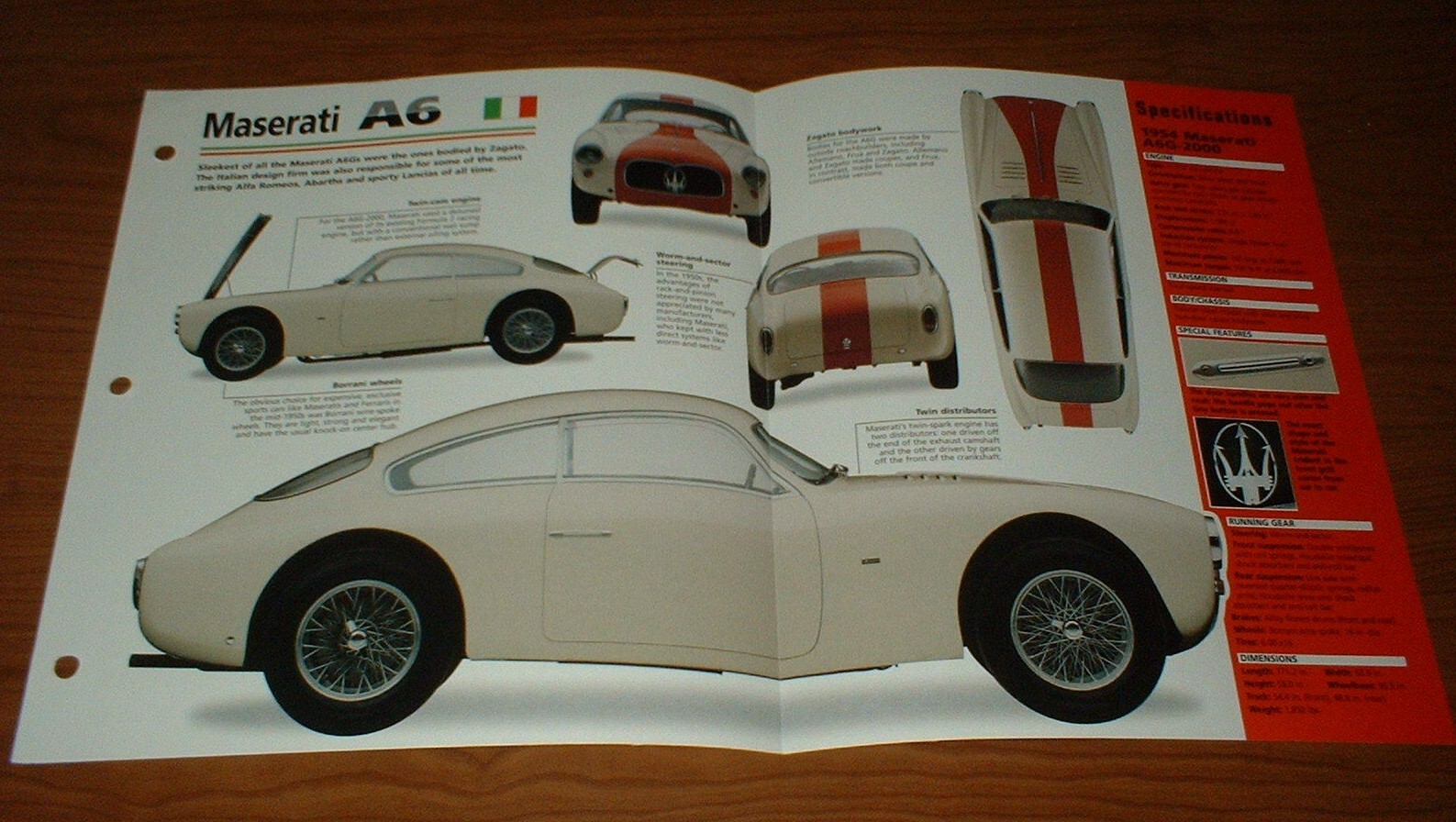 1954 Maserati A6G-2000 Spec Sheet Brochure Photo Info A6g2000 47 48 49 50 51-54