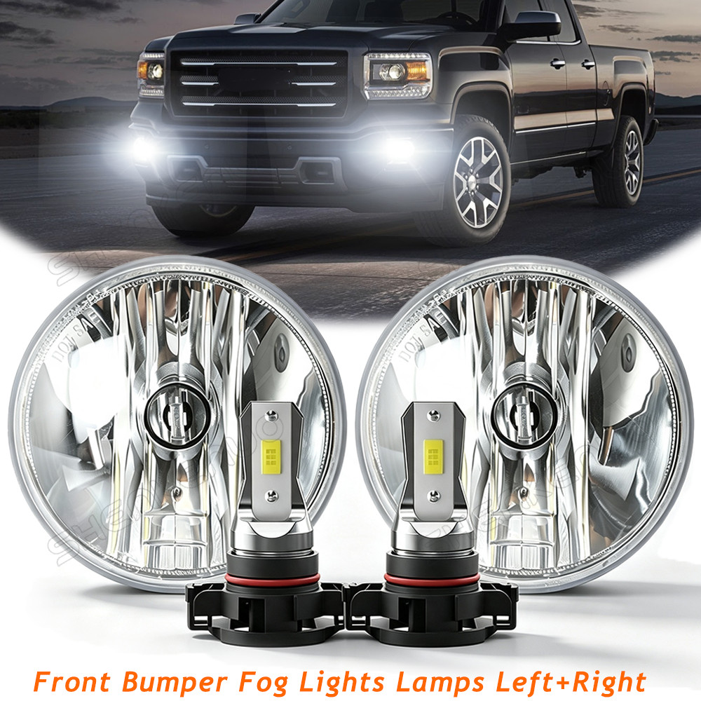 Pair Fit For 07-13 GMC Sierra 1500 2500 Front Bumper Fog Lights Lamps Left+Right Pair Fit For 07-13 GMC Sierra 1500 2500 Front Bumper Fog Lights Lamps Left+Right