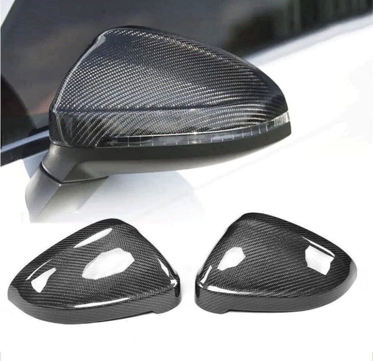 REAL CARBON FIBER Side Mirror Covers Caps for Audi A4 B9 S4 RS4 A5 RS52017-2024 REAL CARBON FIBER Side Mirror Covers Caps for Audi A4 B9 S4 RS4 A5 RS52017-2024