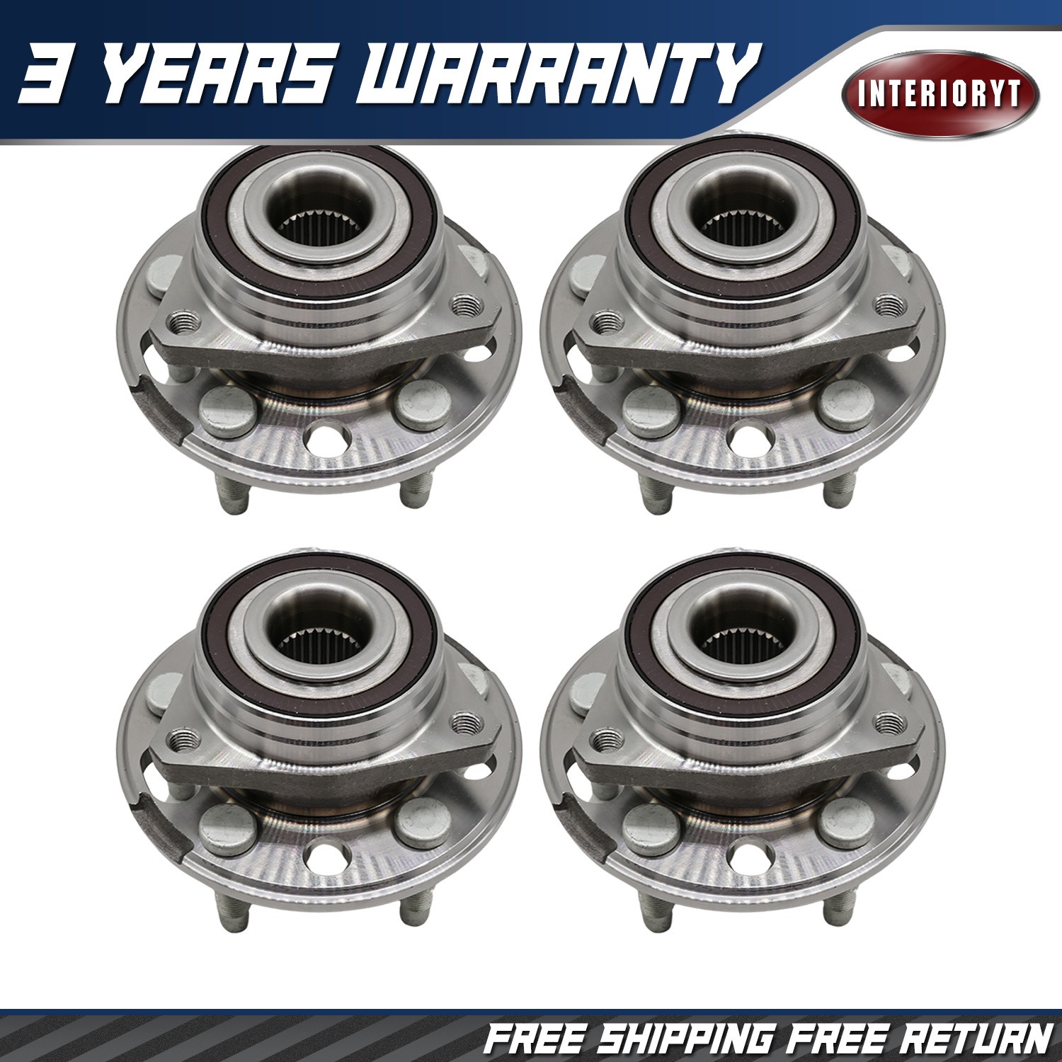 Front & Rear Wheel Bearing Hubs for Buick LaCrosse Regal Impala Malibu XTS 9-5