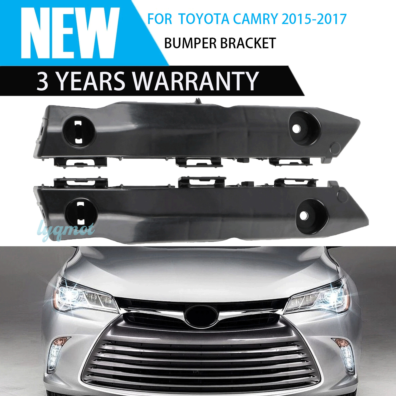 Front Bumper Retainer Mounting Brackets Set Pair for 2015 2016 2017 Toyota Camry