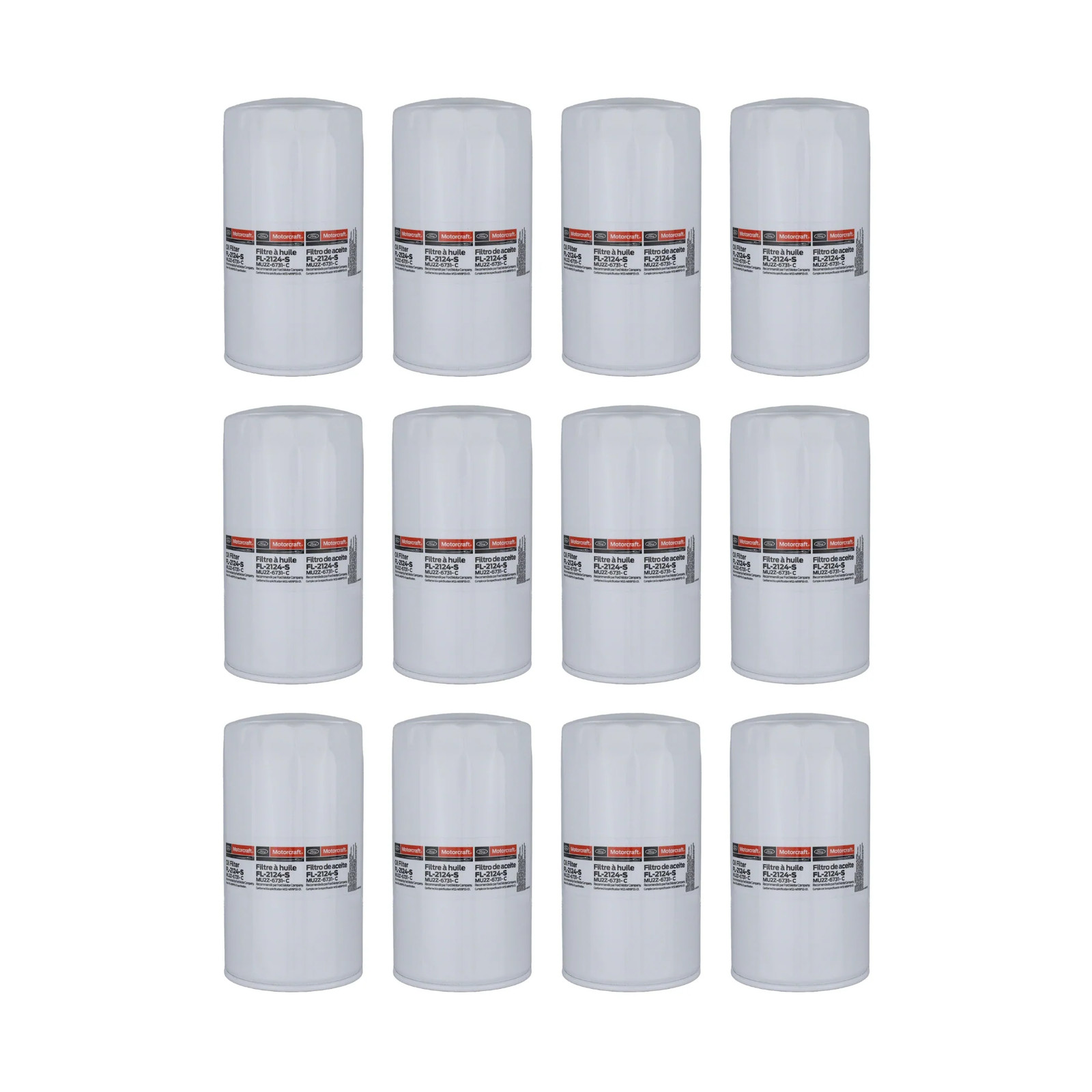 12x Motorcraft FL2124S Oil Filter Kit for Ford F250 F350 F450 F550 Super Duty
