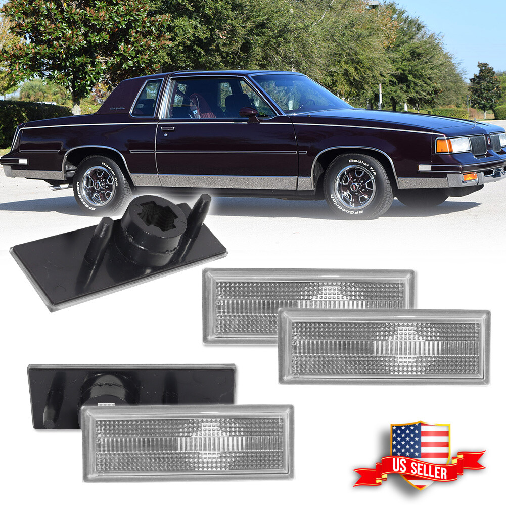 4PCS Clear Front & Rear Side Marker Light Lens For 81-88 Oldsmobile Cutlass 442
