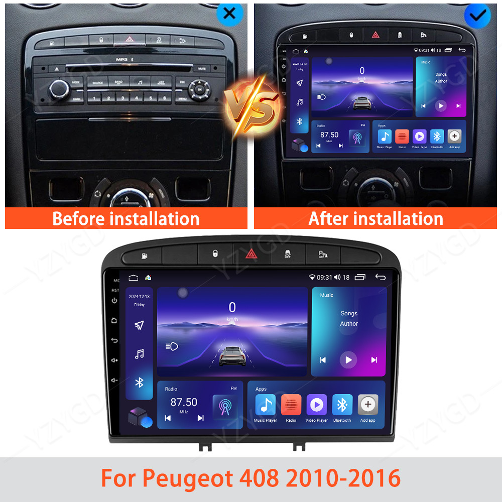 For Peugeot 408 2010-2016 Stereo Autoradios Wireless Carplay Multimedia Players For Peugeot 408 2010-2016 Stereo Autoradios Wireless Carplay Multimedia Players