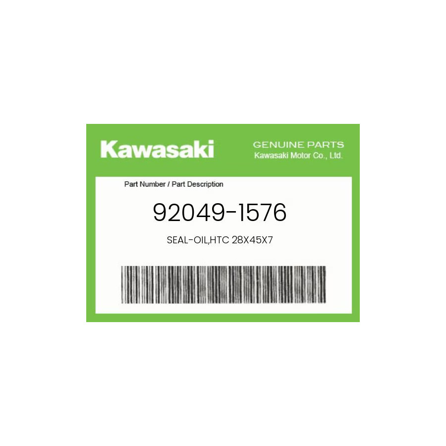 Kawasaki Genuine Seal-Oil,Htc 28X45X7 - 92049-1576