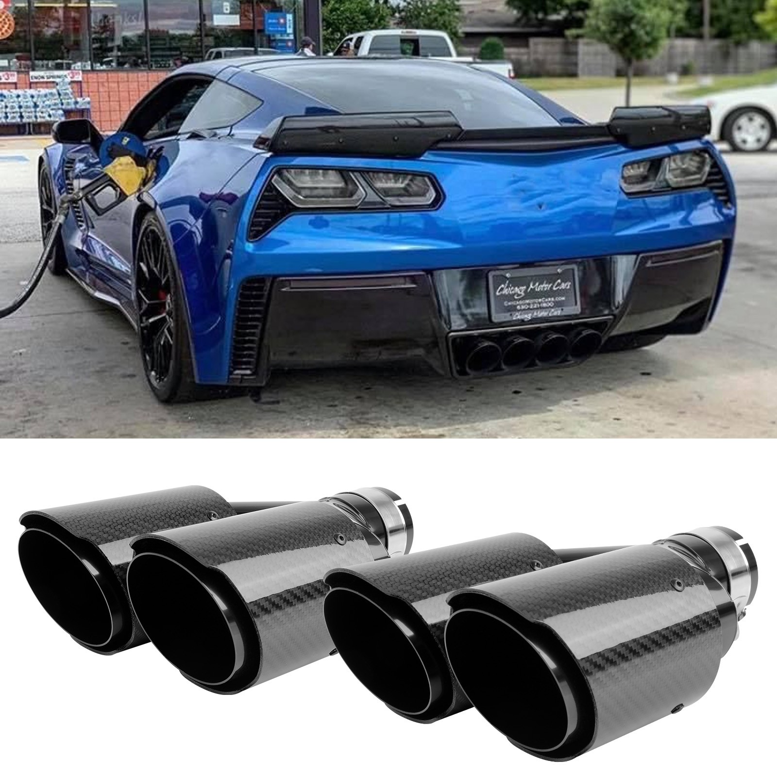 For Chevy Corvette C7 C6 C5 Dual Exhaust Tips 2.5