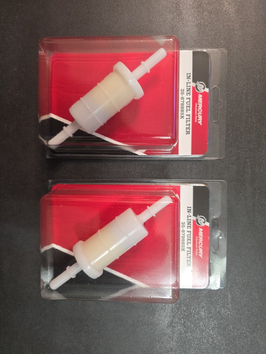 2 NEW OEM MERCURY QUICKSILVER IN LINE FUEL FILTER PART# 35-879885K