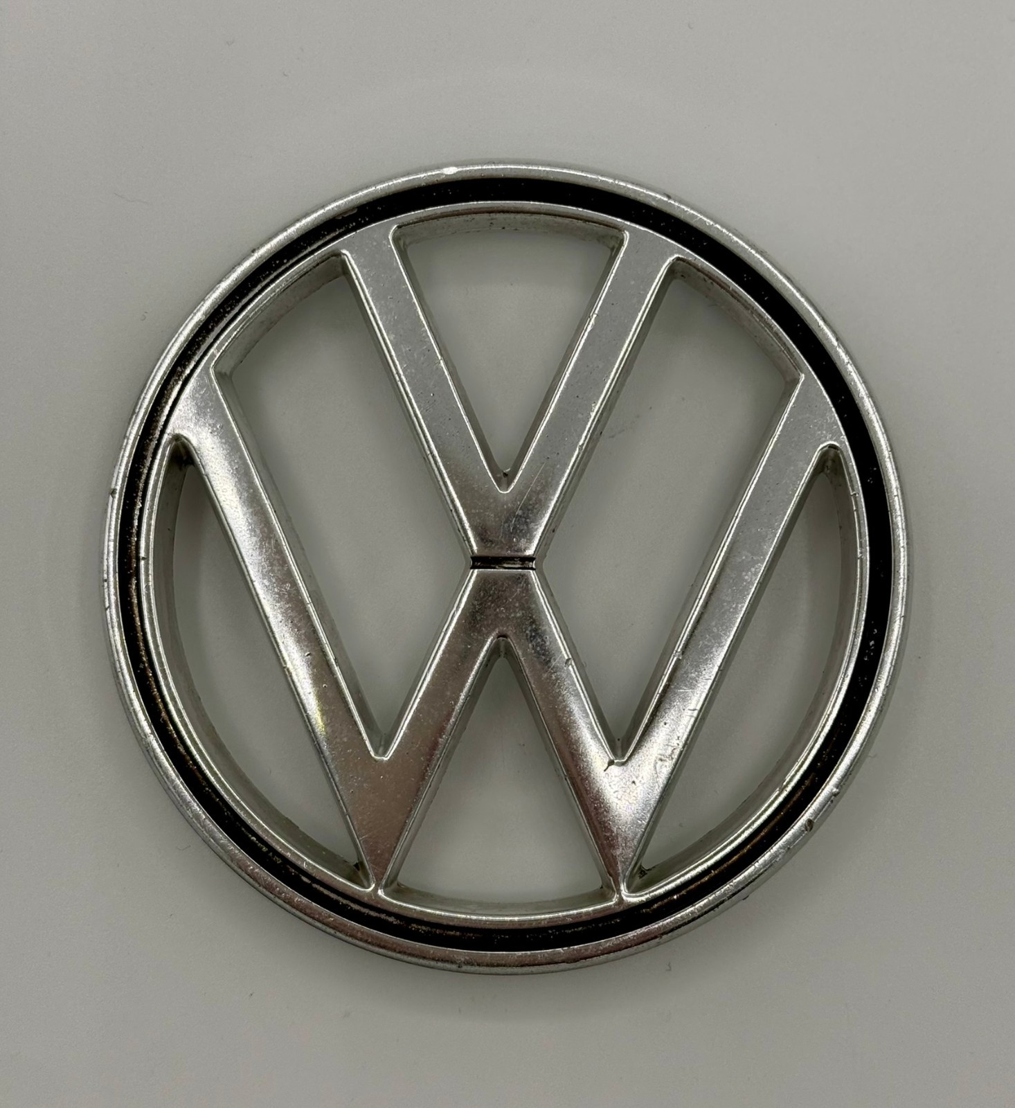 Vintage OEM VW Beetle Hood Emblem 113 853 601B – Rare HUF Stamping