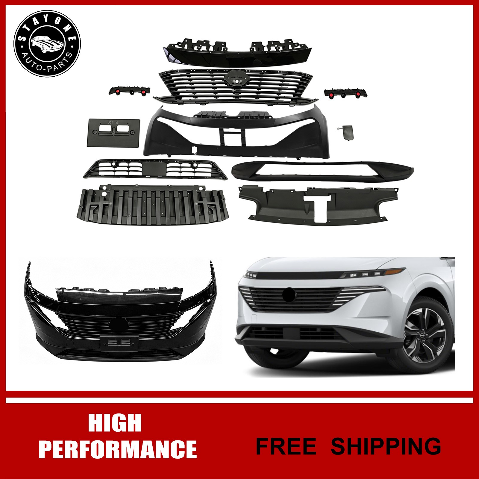 Fits 2025-2026 Nissan Murano Platinum SL SV Front Bumper Cover Kit  62310-7BA0A