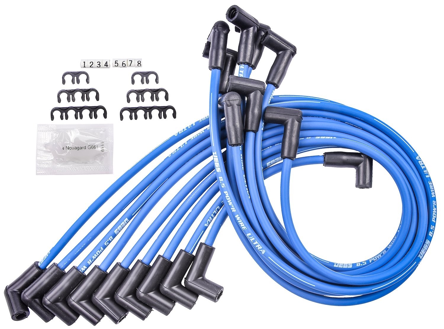 JEGS 8.5mm Blue Ultra Pow\'r Wires for 1985-1995 Small Block Chevy Truck 5.0L,