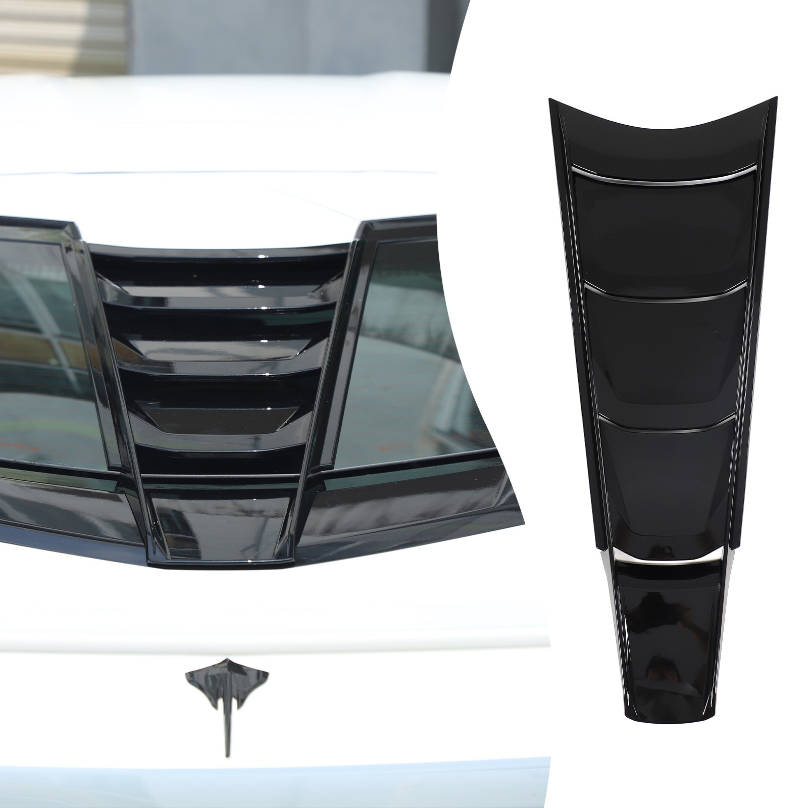 Piano Black Rear Split Window Applique Louver Trim For Corvette C8 Z51 20-25