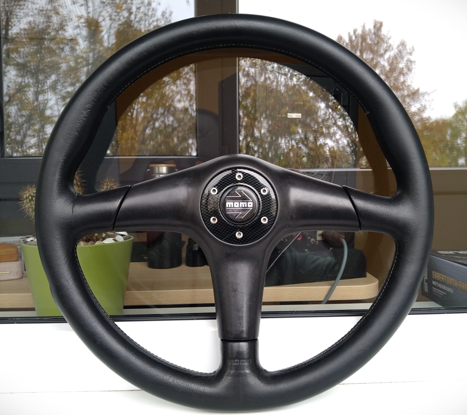 Momo Daytona 3 Carbon Genuine Leather Steering Wheel EDM JDM Rare Civic EG EK EJ