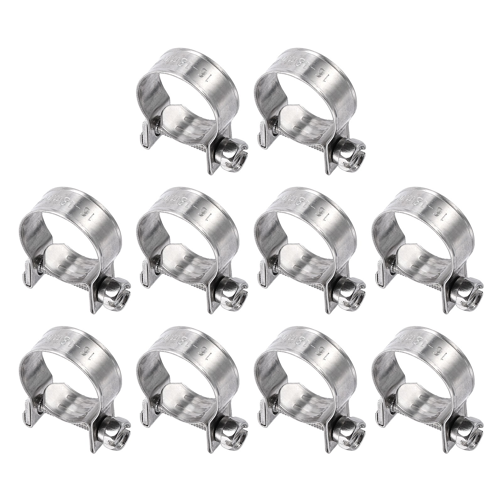 10pcs Fuel Injection Hose Clamp 16-18mm 304 Stainless Steel Gas Line Hose Clamp 10pcs Fuel Injection Hose Clamp 16-18mm 304 Stainless Steel Gas Line Hose Clamp