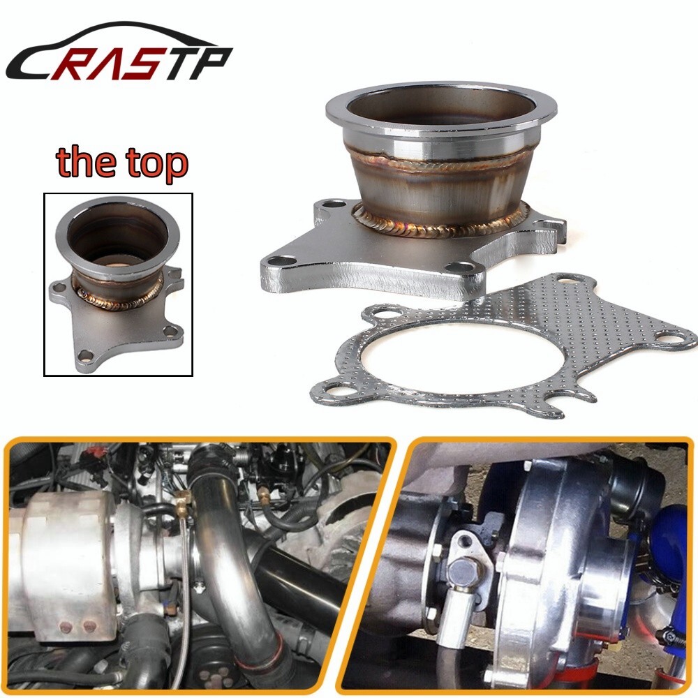 For T3 T4 Turbo Exhaust Down Pipe 5 Bolt Flange to 3 Inch 76mm V-Band Adapter For T3 T4 Turbo Exhaust Down Pipe 5 Bolt Flange to 3 Inch 76mm V-Band Adapter