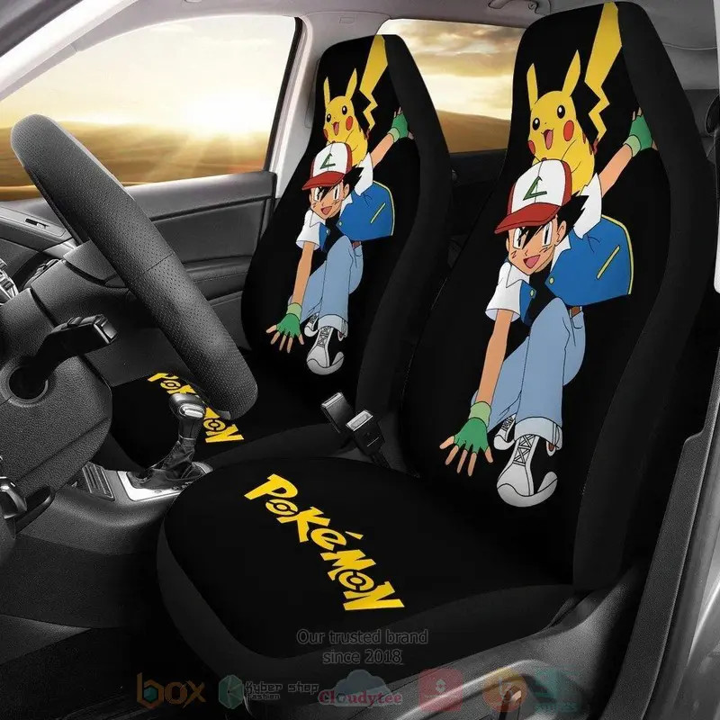 Ash Ketchum And Pika Anime Car Seat Covers Limited Edition