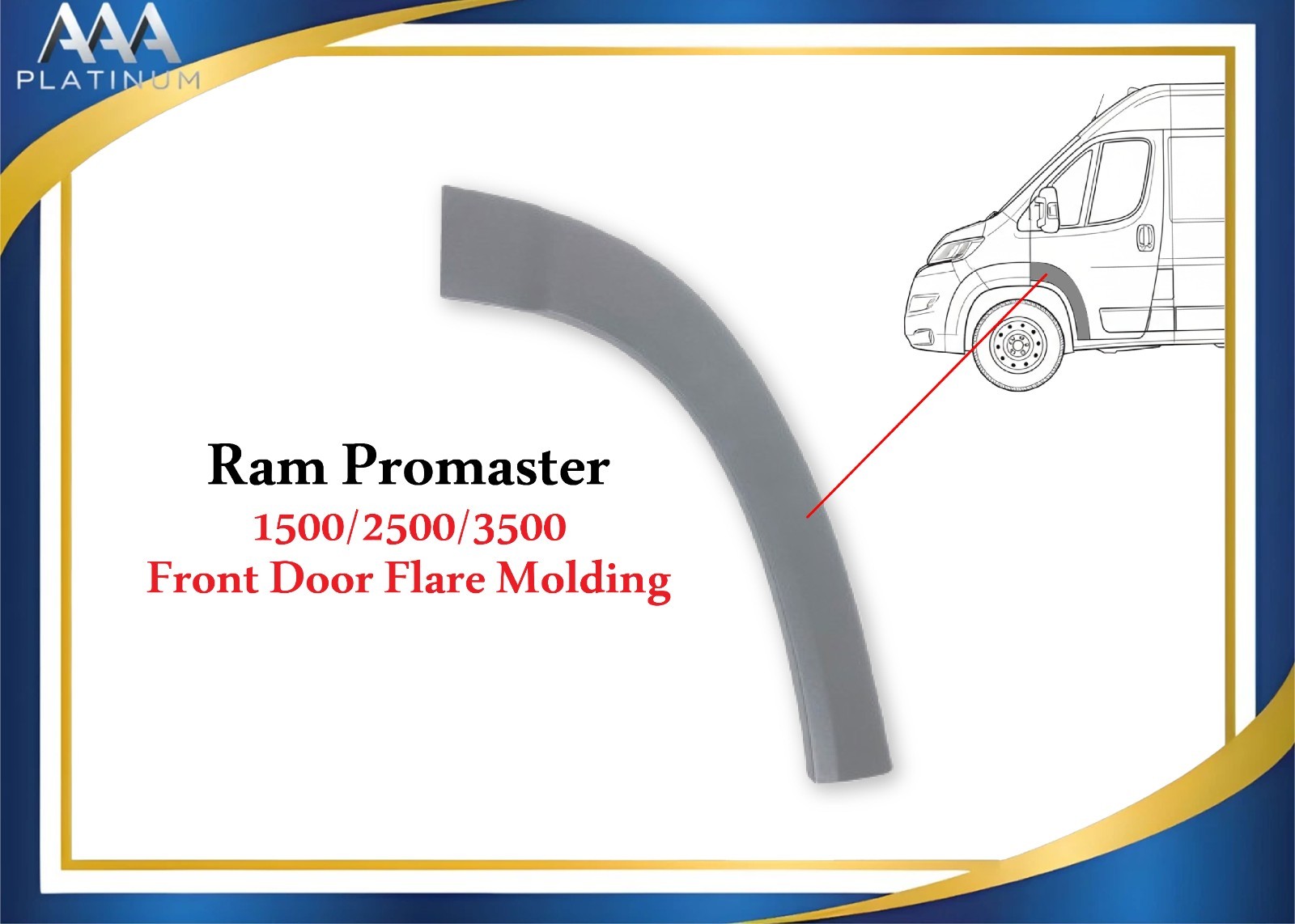 For 2014-2018 Ram Promaster Front Door Trim Molding Flare Left Local Pickup For 2014-2018 Ram Promaster Front Door Trim Molding Flare Left Local Pickup