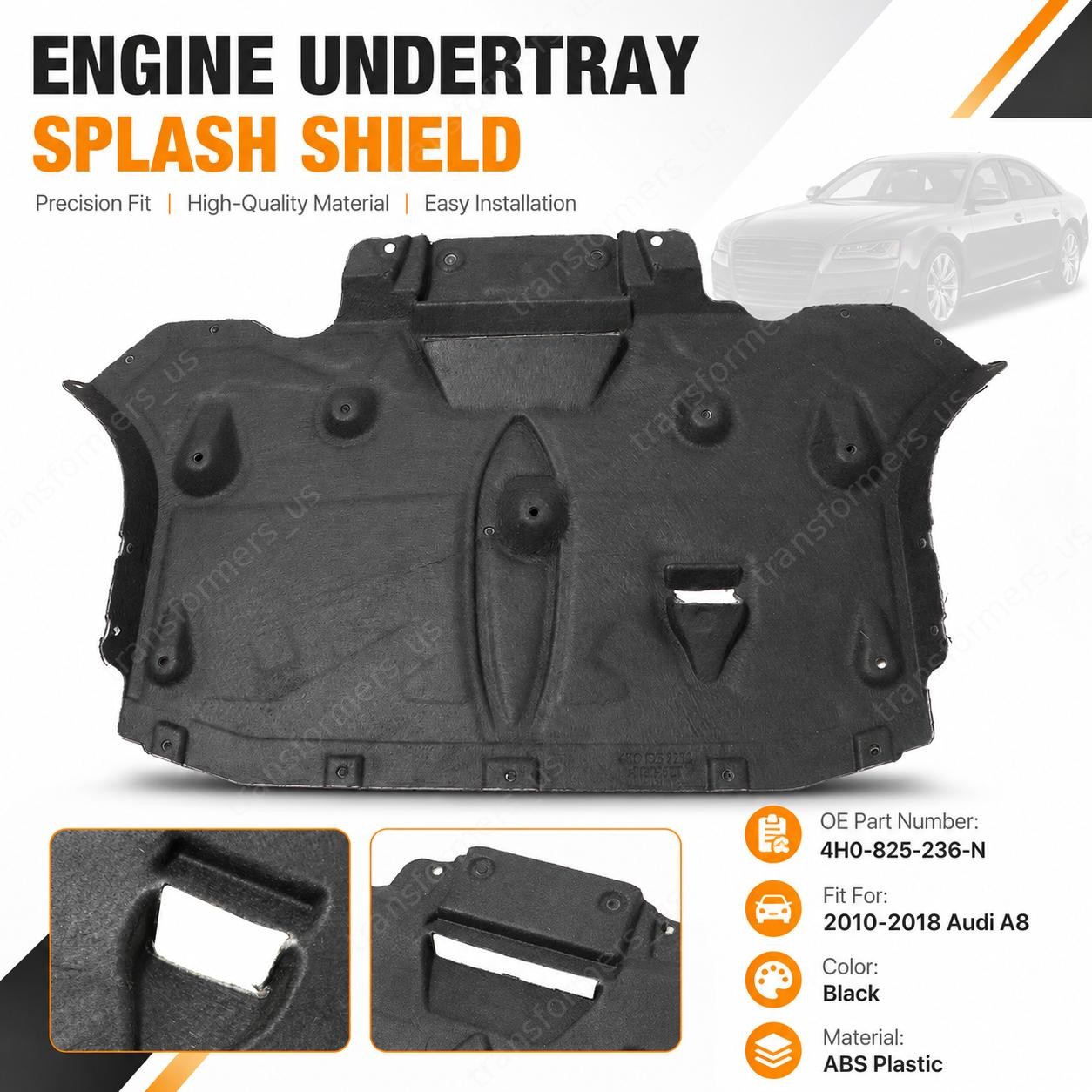 Front Engine Lower Splash Shield Guard Cover Fit 2010-2018 Audi A8 S8 4H0825236N