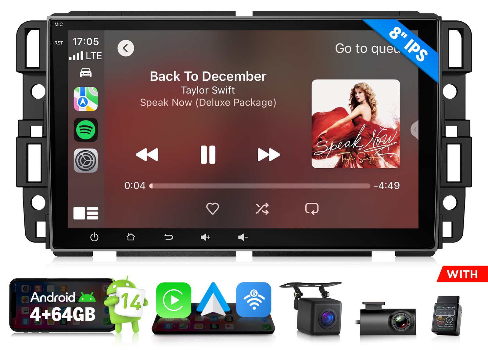 OBD2+CAM+DVR+Android 14 8\