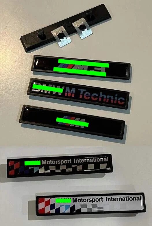 Custom Side Emblems Moulding Trim Fit BMW E36 M - Fixation Springs Included