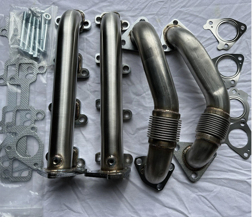 High Flow Only 2WD Exhaust Manifolds & Up Pipes for 01 -16 6.6L Duramax Diesel