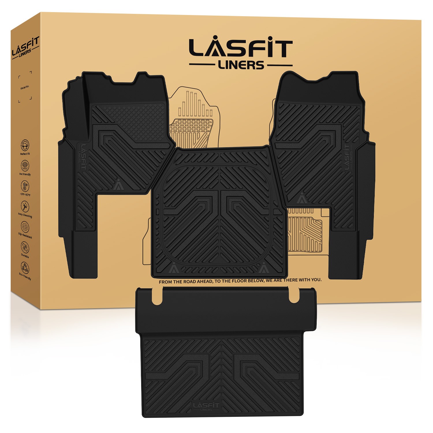 LASFIT Floor Mats for Mack Anthem 2018-2026 Sleeper Cab Custom TPE Floor Liners