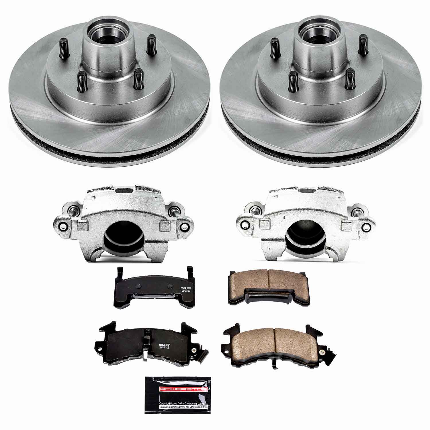 PowerStop OE Stock Replacement Low-Dust Ceramic Brake Pad, Rotor and Caliper Kit