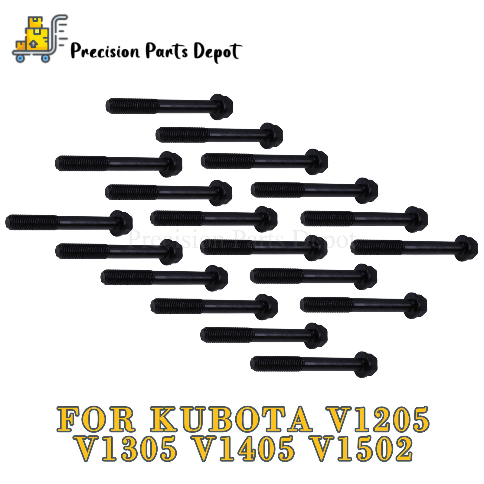 18x Cylinder Head Bolt For Kubota V1205 V1305 V1405 V1502 16241-03450 1621603450